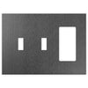 Screwless Brushed Gray - 2 Toggle/1 Rocker Wallplate