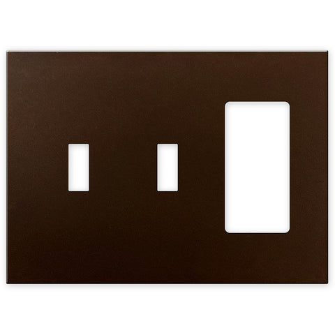 Screwless Bronze - 2 Toggle/1 Rocker Wallplate