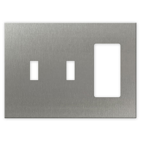 Screwless Stainless Steel - 2 Toggle/1 Rocker Wallplate
