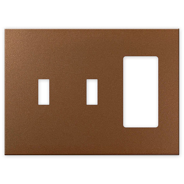 Screwless Copper - 2 Toggle/1 Rocker Wallplate