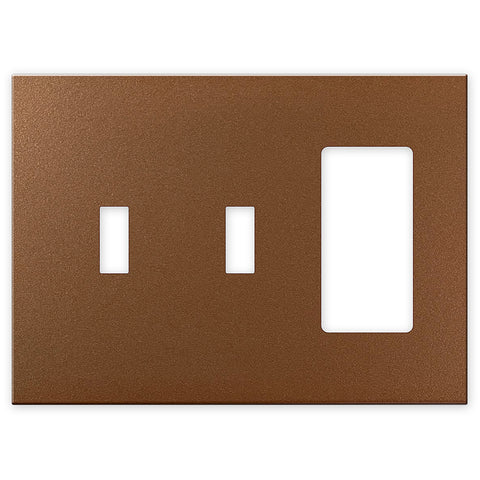 Screwless Copper - 2 Toggle/1 Rocker Wallplate