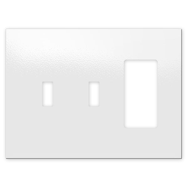 Screwless Oversized White - 2 Toggle/1 Rocker Wallplate