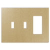 Screwless Oversized Brushed Gold - 2 Toggle/1 Rocker Wallplate