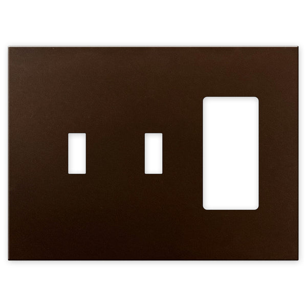 Screwless Oversized Bronze - 2 Toggle/1 Rocker Wallplate