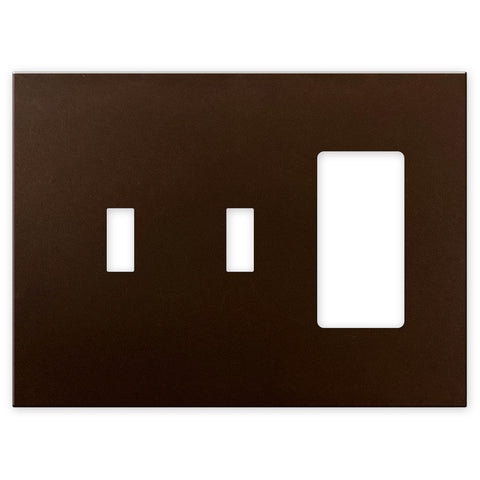 Screwless Oversized Bronze - 2 Toggle/1 Rocker Wallplate