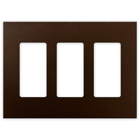 Screwless Bronze - 3 Rocker Wallplate