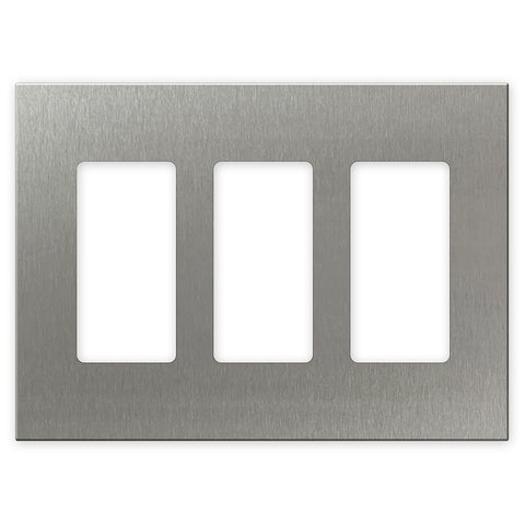 Screwless Stainless Steel - 3 Rocker Wallplate