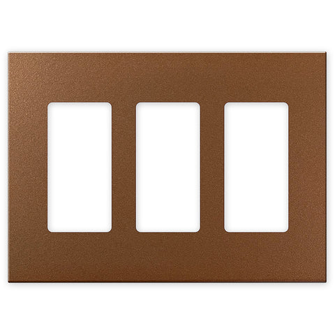 Screwless Copper - 3 Rocker Wallplate