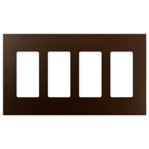 Screwless Bronze - 4 Rocker Wallplate