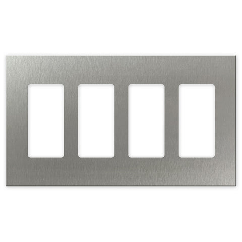 Screwless Stainless Steel - 4 Rocker Wallplate