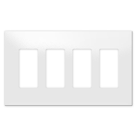 Screwless Oversized White - 4 Rocker Wallplate