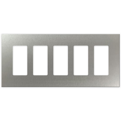 Screwless Stainless Steel - 5 Rocker Wallplate