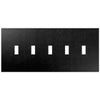Screwless Brushed Black - 5 Toggle Wallplate