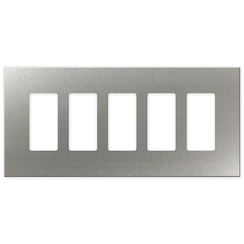 Screwless Oversized Stainless Steel - 5 Rocker Wallplate