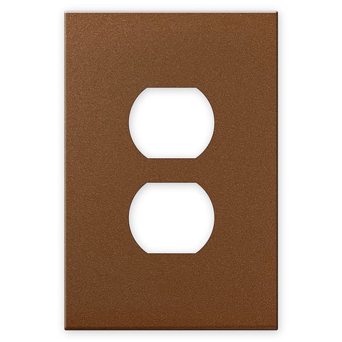 Screwless Oversized Brushed Copper - 1 Duplex Wallplate