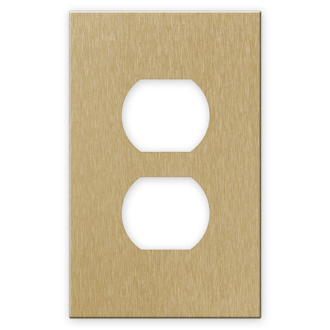 Screwless Brushed Gold - 1 Duplex Wallplate