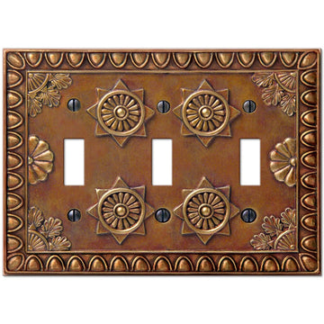 Amiens Copper Resin - 3 Toggle Wallplate - Wallplate Warehouse 8353TTTC 070686575628 3 Toggle
