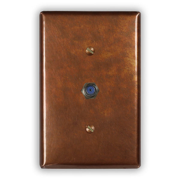 Antique Copper - 1 Cable Jack Wallplate - Wallplate Warehouse ANTQCOP1CJ 819332020194