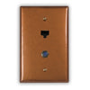 Antique Copper - 1 Data Jack / 1 Cable Jack Wallplate - Wallplate Warehouse ANTQCOP1DJ1CJ 819332020231