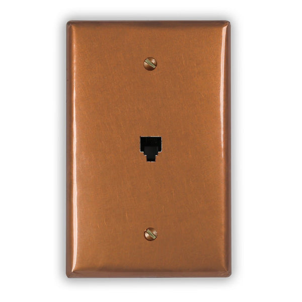 Antique Copper - 1 Phone Jack Wallplate - Wallplate Warehouse ANTQCOP1PJ 819332020200