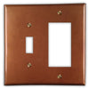 Antique Copper - 1 Toggle / 1 Rocker Wallplate - Wallplate Warehouse ANTQCOP1T1R 819332020101 1 Toggle / 1 Rocker