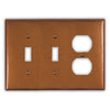 Antique Copper - 2 Toggle / 1 Duplex Wallplate - Wallplate Warehouse ANTQCOP2T1D 819332020149 2 Toggle / 1 Duplex