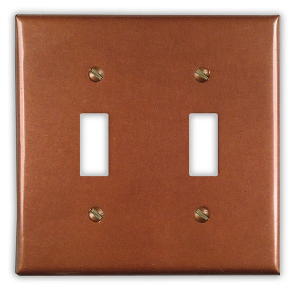 Antique Copper - 2 Toggle Wallplate - Wallplate Warehouse ANTQCOP2T 819332020019 2 Toggle