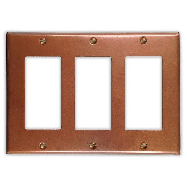 Antique Copper - 3 Rocker Wallplate - Wallplate Warehouse ANTQCOP3R 819332020071 3 Rocker