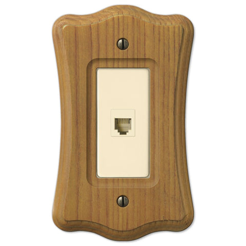 Austin Medium Oak Finish - 1 Phone Jack Wallplate - Wallplate Warehouse 176PH 070686175774 Phone Jacks