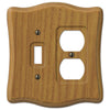 Austin Medium Oak Finish - 1 Toggle / 1 Duplex Wallplate - Wallplate Warehouse 176TD 070686175033 1 Toggle / 1 Duplex