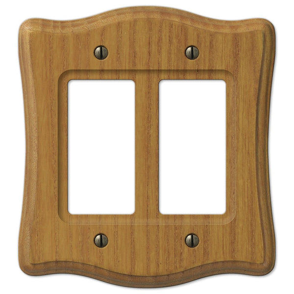 Austin Medium Oak Finish - 2 Rocker Wallplate - Wallplate Warehouse 176RR 070686175149 2 Rocker