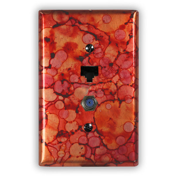 Autumn Copper - 1 Data Jack / 1 Cable Jack Wallplate - Wallplate Warehouse AUTMCOP1DJ1CJ 819332020477
