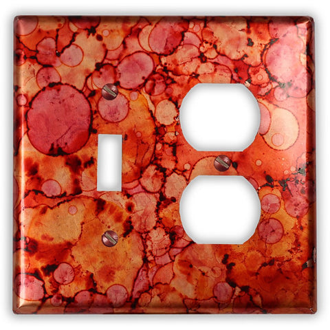 Autumn Copper - 1 Toggle / 1 Duplex Wallplate - Wallplate Warehouse AUTMCOP1T1D 819332020354 1 Toggle / 1 Duplex
