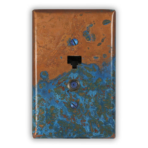 Azul Copper - 1 Data Jack / 1 Cable Jack Wallplate - Wallplate Warehouse AZULCOP1DJ1CJ 819332020712