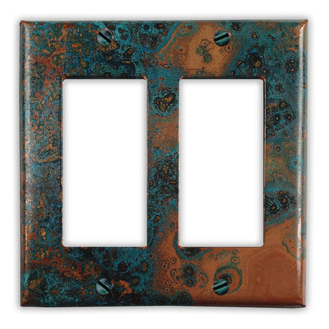 Azul Copper - 2 Rocker Wallplate - Wallplate Warehouse AZULCOP2R 819332020545 2 Rocker