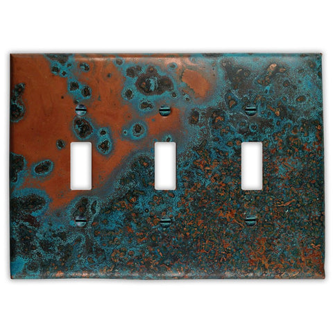 Azul Copper - 3 Toggle Wallplate - Wallplate Warehouse AZULCOP3T 819332020507 3 Toggle