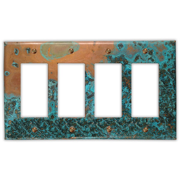 Azul Copper - 4 Rocker Wallplate - Wallplate Warehouse AZULCOP4R 819332020569 4 Rocker