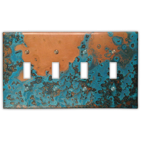 Azul Copper - 4 Toggle Wallplate - Wallplate Warehouse AZULCOP4T 819332020514 4 Toggle