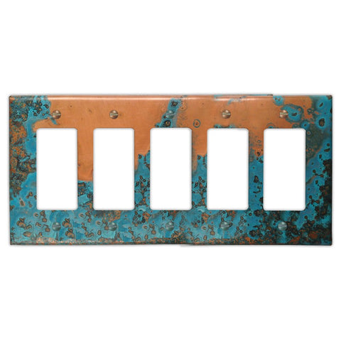 Azul Copper - 5 Rocker Wallplate - Wallplate Warehouse AZULCOP5R 819332020576 5 Rocker