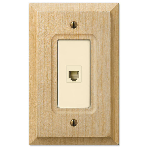 Baker Unfinished Alder Wood - 1 Phone Jack Wallplate - Wallplate Warehouse 180PHH 070686175798 Phone & Data Jacks