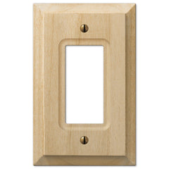 Baker Unfinished Alder Wood - 1 Rocker Wallplate