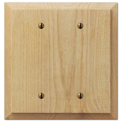 Baker Unfinished Alder Wood - 2 Blank Wallplate - Wallplate Warehouse 180BB - B 070686580066 2 Blank