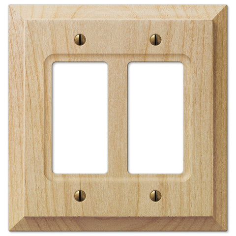 Baker Unfinished Alder Wood - 2 Rocker Wallplate - Wallplate Warehouse 180RR 070686201558 2 Rocker