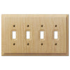 Baker Unfinished Alder Wood - 4 Toggle Wallplate - Wallplate Warehouse 180T4 - B 070686175279 4 Toggle