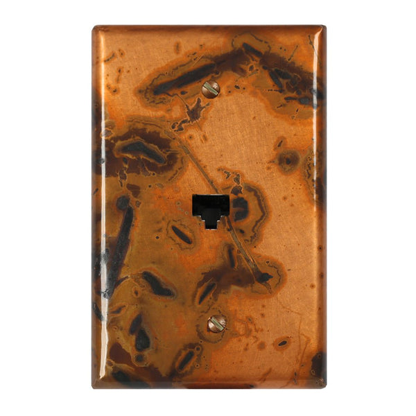 Bamboo Copper - 1 Data Jack Wallplate - Wallplate Warehouse BAMBCOP1DJ 819332020934