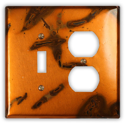 Bamboo Copper - 1 Toggle / 1 Duplex Wallplate - Wallplate Warehouse BAMBCOP1T1D 819332020835 1 Toggle / 1 Duplex