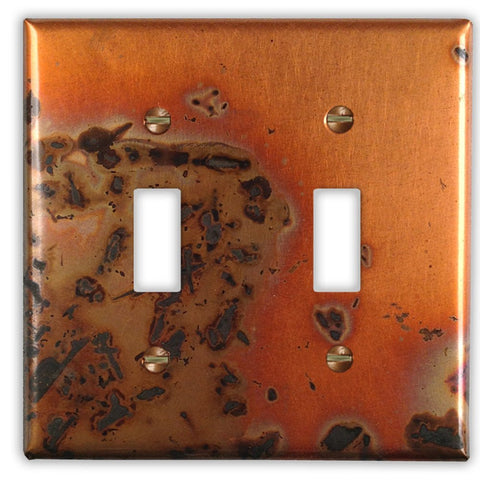 Bamboo Copper - 2 Toggle Wallplate - Wallplate Warehouse BAMBCOP2T 819332020736 2 Toggle
