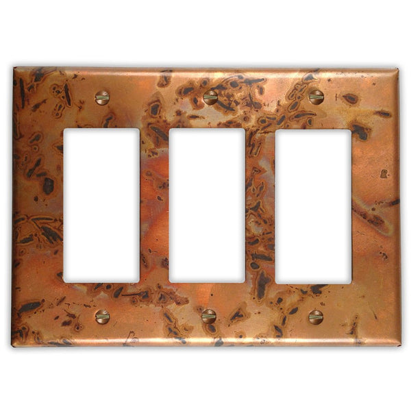 Bamboo Copper - 3 Rocker Wallplate - Wallplate Warehouse BAMBCOP3R 819332020798 3 Rocker