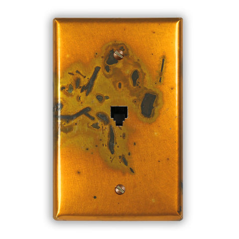 Bamboo Golden Copper - 1 Phone Jack Wallplate - Wallplate Warehouse BAMGCOP1PJ 819332021405