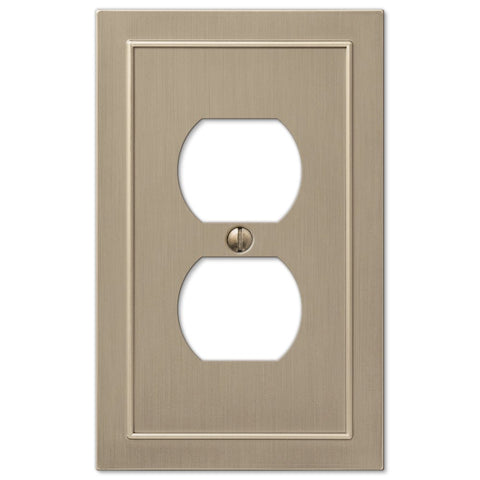 Bethany Brushed Bronze Cast - 1 Duplex Wallplate - Wallplate Warehouse 57DBZ 070686583487 1 Duplex